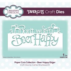 Creative Expressions Craft Dies Paper Cuts Collection Beer Happy Edger