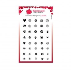 Woodware Clear Stamps Bubble Floral Tops | Set of 40