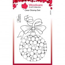 Woodware Clear Stamps Bubble Bauble and Ribbon | Set of 2