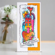 Woodware Clear Stamps Colourful Greetings | Set of 7