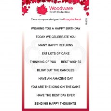 Woodware Clear Stamps Birthday Strips | Set of 11