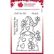 Woodware Clear Stamps Flower Power Gnome | Set of 4