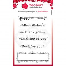 Woodware Clear Stamps Boxed Greetings | Set of 6
