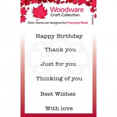 Woodware Clear Stamps Mini Greetings | Set of 6
