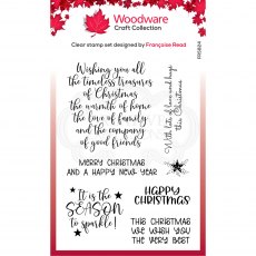 Woodware Clear Stamps Special Christmas Words | Set of 7