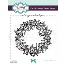 Creative Expressions Designer Boutique Collection Rubber Stamp Floral Crown