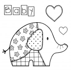 Woodware Clear Stamps Baby Patch Elephant | Set of 4