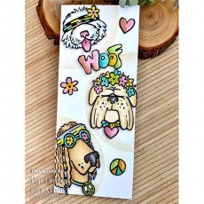 Creative Expressions Designer Boutique Collection Clear Stamp Hippie Dogs