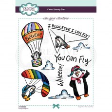 Creative Expressions Designer Boutique Collection Clear Stamps Flying Penguins