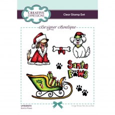 Creative Expressions Designer Boutique Collection Clear Stamp Santa Paws