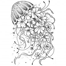 Creative Expressions Designer Boutique Collection Clear Stamp Jellyfish Blooms