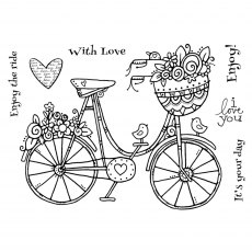 Woodware Clear Stamps Flowering Bike | Set of 7