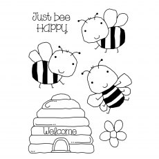 Woodware Clear Stamps Bee Happy | Set of 5