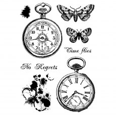 Woodware Clear Stamps Vintage Pocket Watches | Set of 8