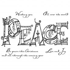 Woodware Clear Stamps Doodled Peace | Set of 5