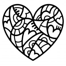 Woodware Stencil Doodle Heart | 5.5 x 5.25 inch