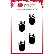 Woodware Clear Stamps Festive Fuzzies Mini Bear Paws | Set of 4