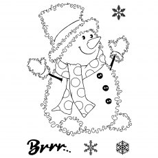Woodware Clear Stamps Festive Fuzzies Snowman | Set of 4