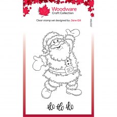 Woodware Clear Stamps Festive Fuzzies Santa | Set of 2