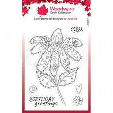 Woodware Clear Stamps Fuzzy Flowers Daisy | Set of 6