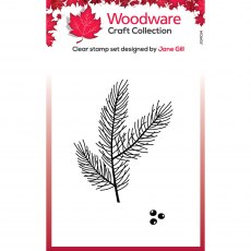Woodware Clear Stamps Mini Pine Branch | Set of 2