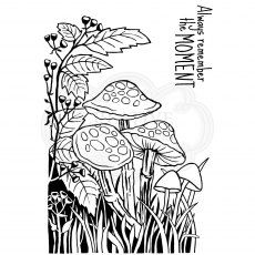 Woodware Clear Stamps Lino Cut Toadstools | Set of 2