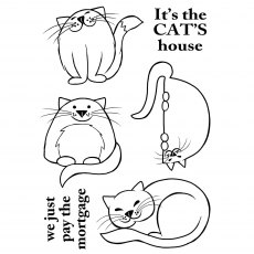 Woodware Clear Stamps Four Fine Felines | Set of 6