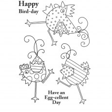 Woodware Clear Stamps Dancing Chickens | Set of 5