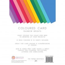 The Paper Boutique Everyday A4 Coloured Card Rainbow Brights | 24 sheets