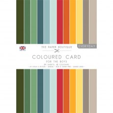 The Paper Boutique Everyday A4 Coloured Card For The Boys | 24 sheets