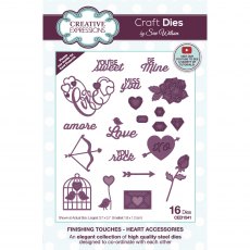 Sue Wilson Craft Dies Finishing Touches Collection Heart Accessories | Set of 16
