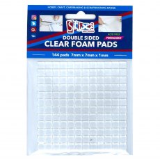 Double Sided Clear Foam Pads 7mm x 7mm x 1mm | Pack of 144