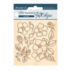 Stamperia Decorative Chips Romantic Christmas Flowers