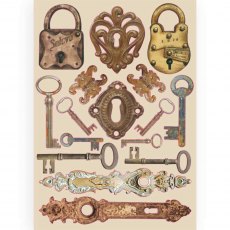 Stamperia Coloured Wooden Frame Lady Vagabond Locks And Keys