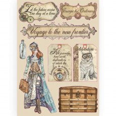 Stamperia Coloured Wooden Frame Lady Vagabond Labels