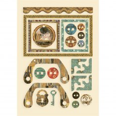 Stamperia Coloured Wooden Shapes Klimt Frames and Buttons