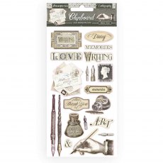 Stamperia Adhesive Chipboard Calligraphy
