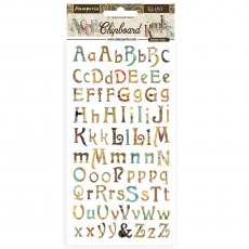 Stamperia Adhesive Chipboard Klimt Alphabet