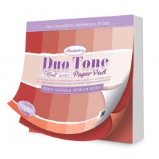 Hunkydory Duo Tone 8 x 8 inch Paper Pad Matt-tastic Burnt Sienna & Apricot Burst | 48 sheets
