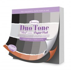 Hunkydory Duo Tone 8 x 8 inch Paper Pad Matt-tastic Liquorice & Terracotta | 48 sheets