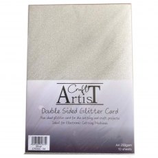 Craft Artist Double Sided Glitter Card Silver | A4