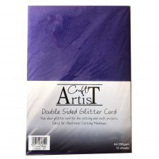 Craft Artist A4 Double Sided Glitter Card Airforce Blue | 10 sheets