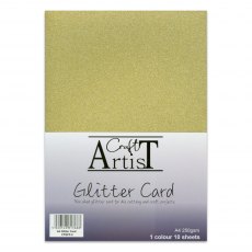 Craft Artist A4 Glitter Card Gold | 10 sheets