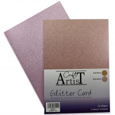 Craft Artist A4 Glitter Card Blush | 10 sheets