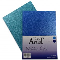 Craft Artist Glitter Card Blue Shades | A4