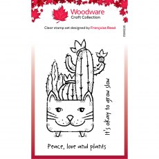 Woodware Clear Stamps Cat Planter