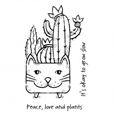 Woodware Clear Stamps Cat Planter