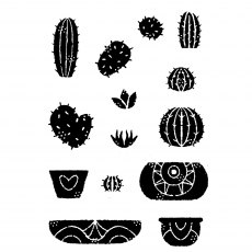Woodware Clear Stamps Build a Cactus | Set of 14