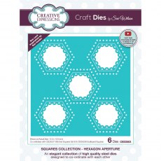 Sue Wilson Craft Dies Square Collection Hexagon Aperture | Set of 6