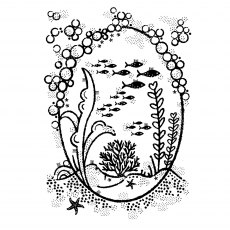 Woodware Clear Stamps Underwater Oval Frame